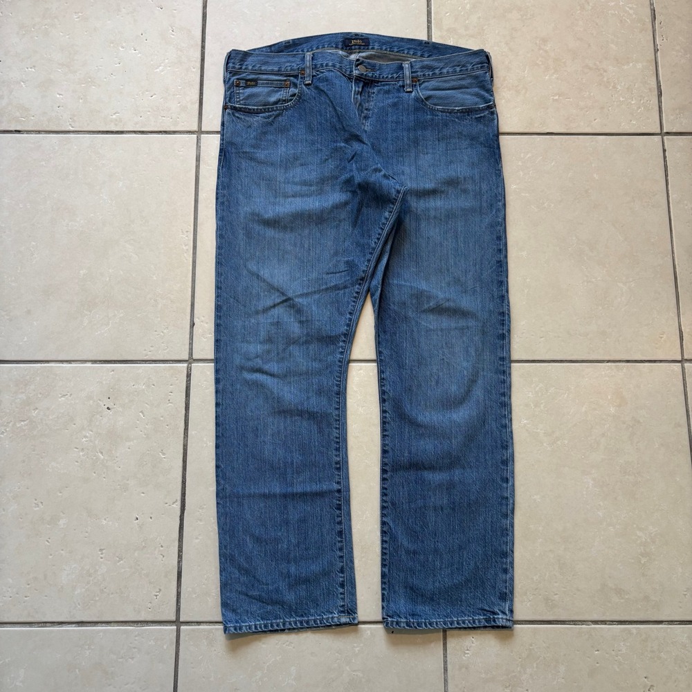 Polo Ralph Lauren Mens 38x32 Straight Leg Jeans Medium Wash Denim Blue